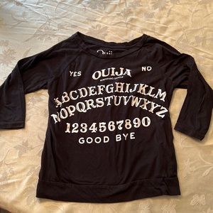 Ouija Board graphic Baseball style T-shirt Small black